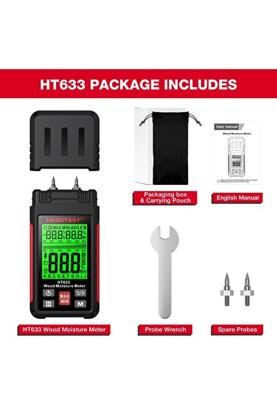 Choice مقياس رطوبة الخشب الرقمي الاحترافي HT633 من هابوتست، نطاق قياس الرطوبة...