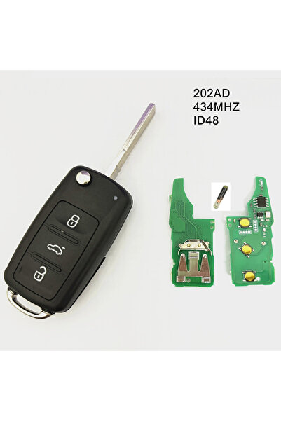 Choice مفتاح تحكم عن بعد قابل للطي بثلاثة أزرار، بتردد 434 ميجاهرتز، رقم التع...