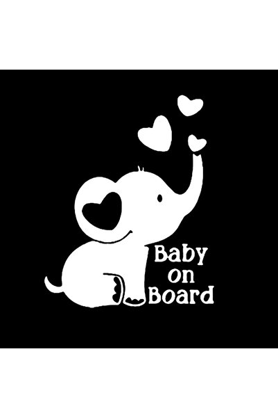 Choice1 18x14cm Reflective Silver Baby on Board Baby Elephant Car Sticker Car...