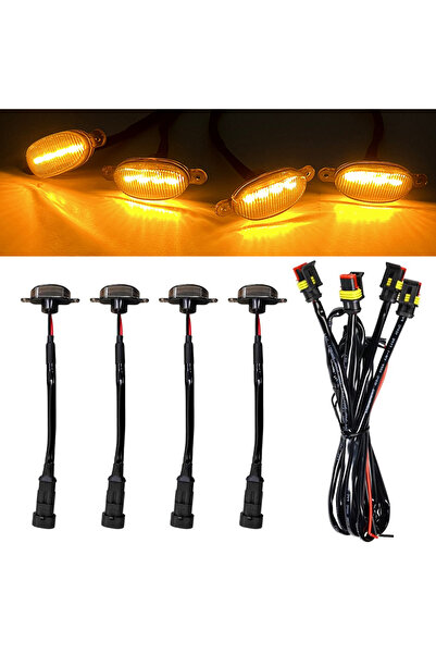 Choice 4 قطع من مصابيح LED صفراء، 4 قطع/مجموعة، مصابيح LED عالمية لشبك السيار...