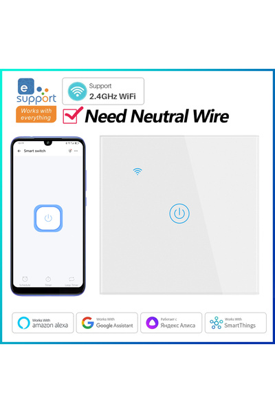 Choice1 مفتاح إضاءة ذكي يعمل باللمس، يعمل بجهد 110-240 فولت، طراز 1011YN-WHIT...