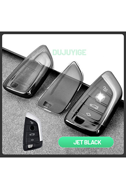 Choice3 غطاء مفتاح سيارة شفاف من مادة TPU باللون الأسود (نمط BMW-E) لسيارة BM...