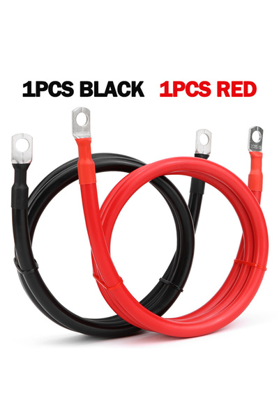 Choice14 مجموعة كابلات محول بطارية بطول 60 سم، مقاس 4AWG، باللونين الأحمر وال...
