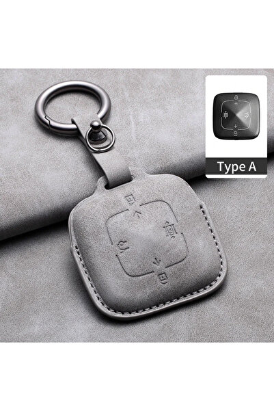 Choice5 Gray A1 Leather 4 Butt Car Remote Key Case Cover for Zeekr 001 X 2021...
