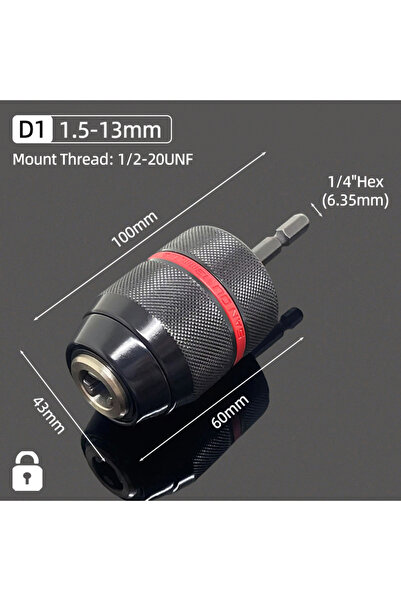 Choice4 (D1) قطعة واحدة معدنية 1.5-13 مم، ظرف مثقاب سداسي 1/4 بوصة، 1.5-10 مم...