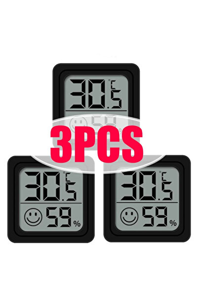 choice2 3PCS-Black Mini LCD Digital Thermometer Hygrometer Indoor Room Temper...