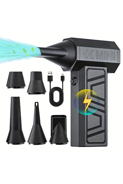 Choice مروحة نفخ توربينية سوداء قابلة للتعديل بأربع سرعات و130000 دورة في الد...