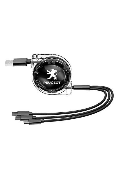 Choice1 شاحن سريع USB من النوع C متعدد الوظائف من بيجو بلاك، سلك بيانات صغير ...