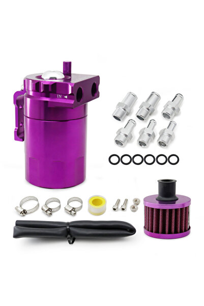 choice2 خزان تجميع زيت عالمي من الألومنيوم مزود بحواجز، لون بنفسجي، مع فلتر ه...