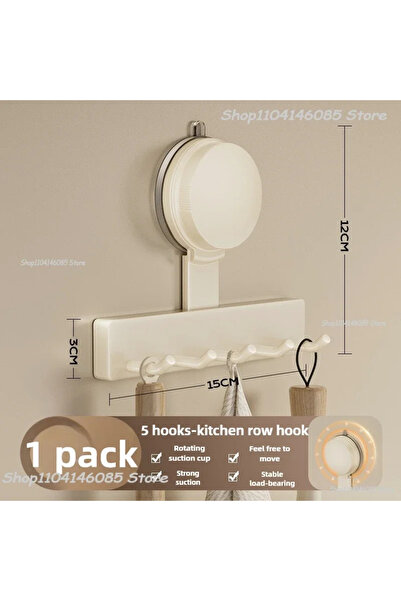 Choice1 1PCS-White Five Reusable Suction Cup Hook Wall Hooks No Punching for ...