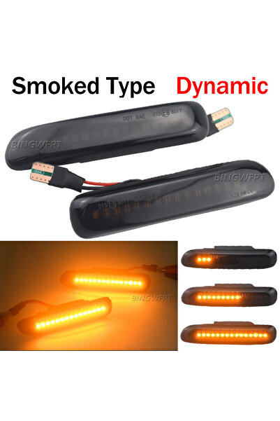 Choice1 مجموعة من قطعتين من مصابيح LED جانبية وامضة متتابعة باللون الأسود الم...