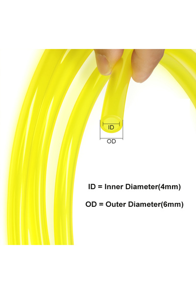 Choice12 2 meters ID 4mm x OD 6mm Yellow TPU Fuel Hose Oil Resistant Tube for...