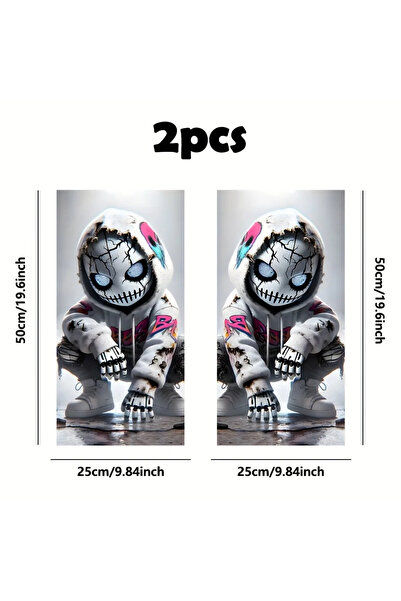 Choice 2pcs 2-Piece cool punk vinyl car B-pillar decals for glass and metal s...