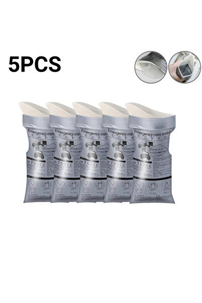 Choice ٥ أكياس بول طوارئ خارجية للاستخدام مرة واحدة، أكياس بول للسفر، مرحاض م...