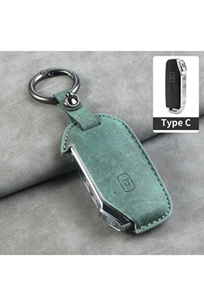 Choice8 Green C1 5 Butt Leather Car Key Case Cover Shell for Kia Telluride Te...