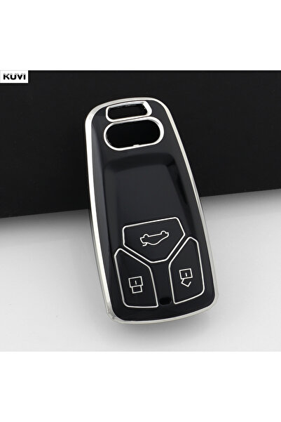 Choice3 غطاء مفتاح سيارة أنيق أسود اللون من مادة TPU، مع حامل مفتاح تحكم عن ب...