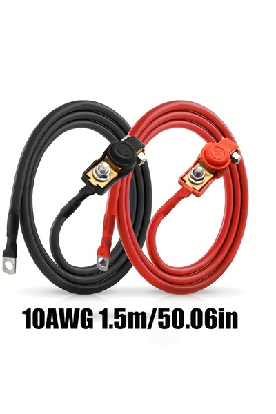 Choice كابل بطارية D2 (نقي) 10AWG بطول 1.5 متر، مزود بأطراف موجبة وسالبة. منا...