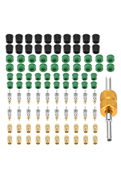 Choice طقم أدوات إصلاح صمامات مكيف الهواء (HVAC) مكون من 101 قطعة: 60 حشية خر...