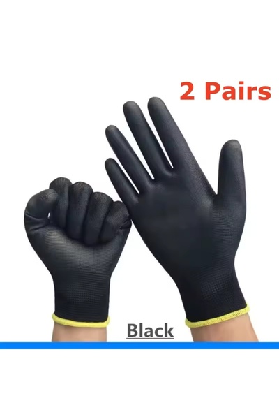 Choice7 PU120 BK زوجان M 12 قطعة قفازات عمل آمنة مطلية بالنتريل، مانع للانزلا...