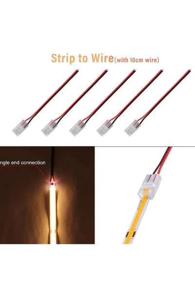 Choice9 10PCS 8mm 2pin IP20 IP65 Strip to Wire COB Connector 8mm 5-24v 2pin L...
