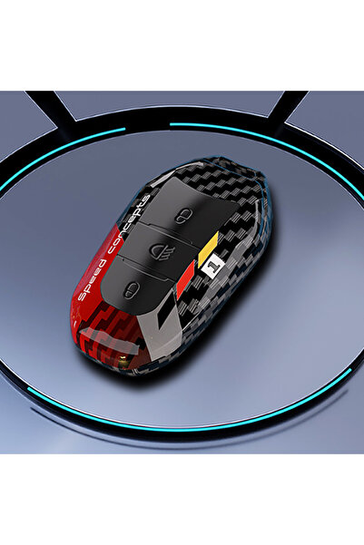 Choice6 B carbon red Fashion Car Key Case Cover Shell Fob Holder for Peugeot ...