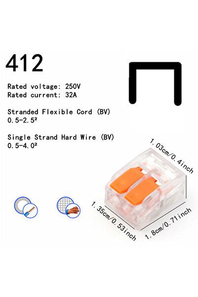 Choice13 10PCS PCT 412 2/3/4/5-Port Orange Universal Type Quick Plug-in Termi...