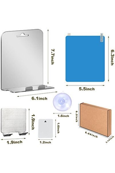 Choice مرآة بيضاء مقاومة للضباب مع رف تخزين، مرآة مكياج أكريليك مضادة للضباب،...