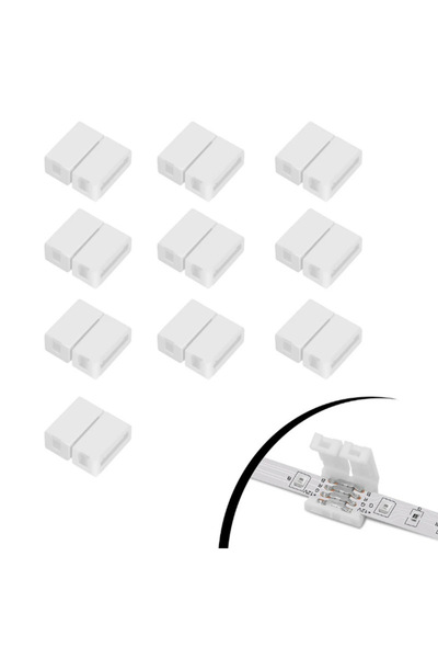 Choice 10 قطع من موصلات شريط LED رباعية الأطراف بطول 10 مم، بدون لحام، محول ط...