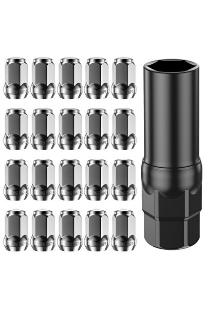 Choice غطاء صواميل عجلات فضية اللون، 20 قطعة، مقاس 12 مم، صواميل عجلات فولاذي...