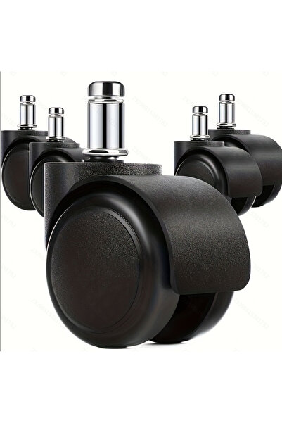 Choice مجموعة عجلات كرسي بديلة سوداء مكونة من 5 قطع، ناعمة وهادئة، مناسبة لكر...