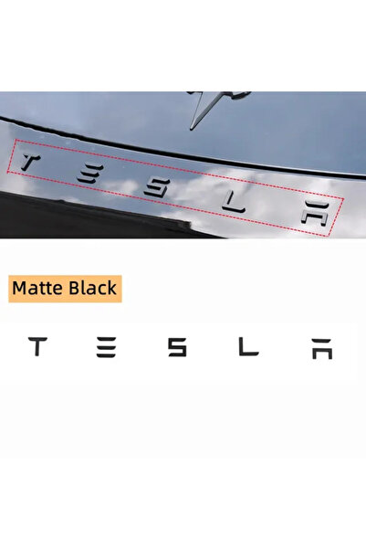 Choice شعار تسلا ثلاثي الأبعاد أسود مطفي، قطعة واحدة، مصنوع من مادة ABS، شعار...