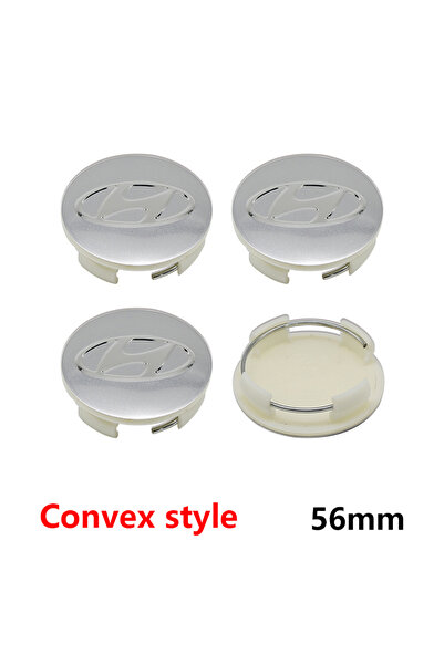 Choice6 HYUNDAI 56mm silver ABS ‌4Pcs 56mm 58mm 60mm Hyundai Car Wheel Center...