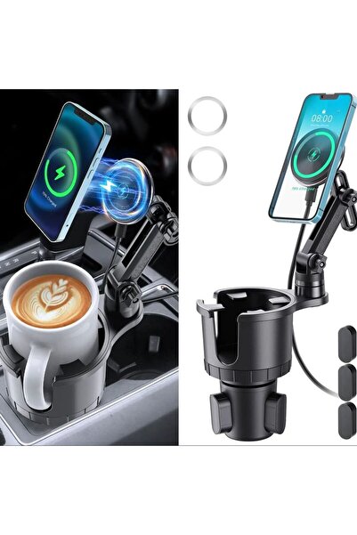 Choice شاحن لاسلكي مغناطيسي جديد للسيارة باللون الأسود، مناسب للشحن السريع بق...