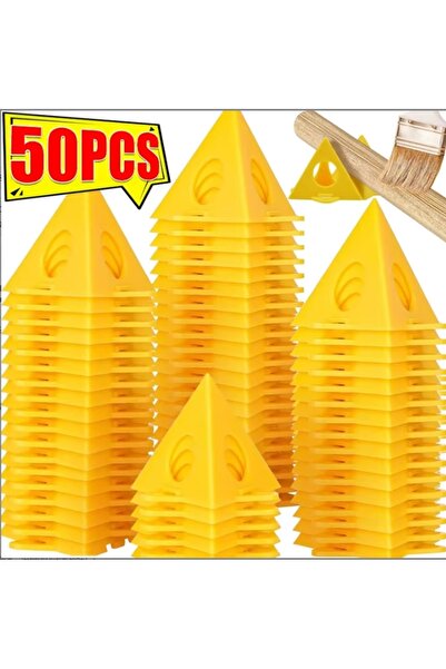 Choice8 ٥٠ قطعة من حوامل الطلاء الهرمية الصفراء، حوامل أبواب للطلاء، حامل طلا...