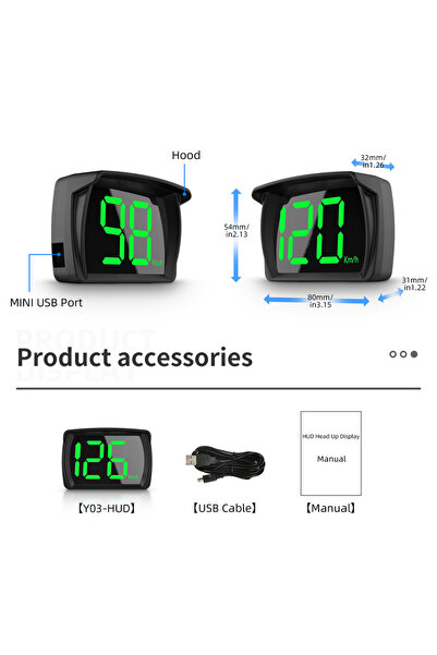 Choice Y03 OBDⅡ head-up display P15 Smart Digital Meter OBD2 Speedometer Volt...