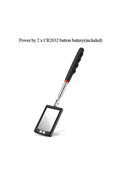 Choice6 مرآة مربعة للفحص بزاوية 360 درجة، مزودة بإضاءة LED، مرآة تلسكوبية قاب...