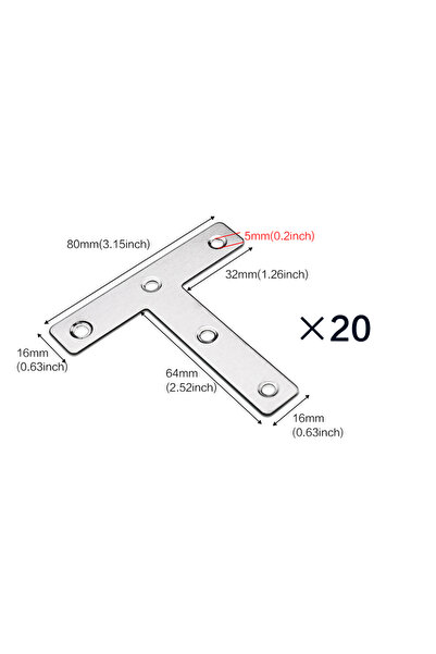 Choice1 80T (20 قطعة) 3-20 قطعة، لوحة إصلاح على شكل حرف T، 80 × 80 مم (3.1 × ...