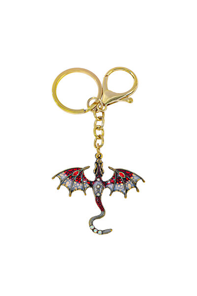 Choice3 SQ2380 Fantasy Fourth Wing Dragon Metal Keychain Vintage Gothic Coupl...