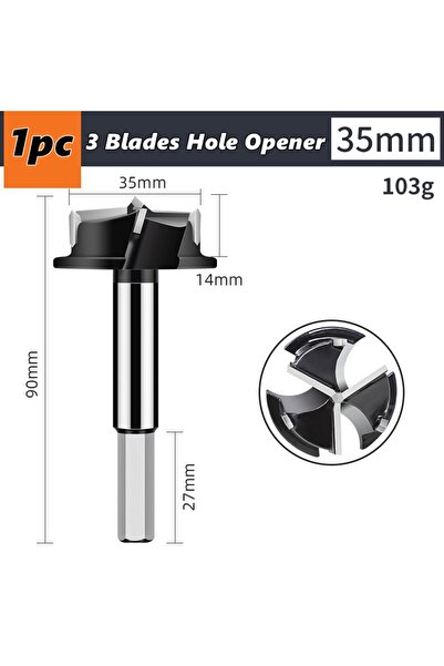 Choice مثقاب كربيد بني اللون، قطره 35 مم، ثلاثي الشفرات، لفتح المفصلات، مناسب...