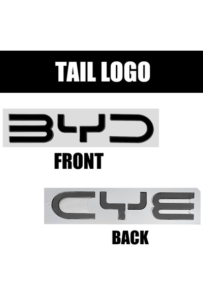 choice2 BYD Black Tail Logo 3D ABS Car Front Hood Emblem Bonnet Logo Rear Bad...