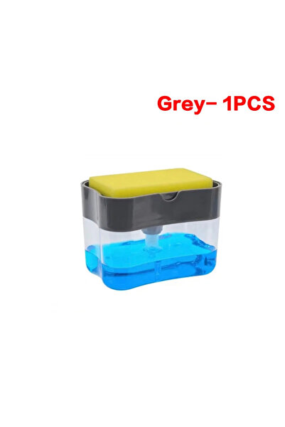 Choice موزع صابون رمادي - قطعة واحدة، ملحقات مطبخ، موزع صابون سائل محمول يعمل...