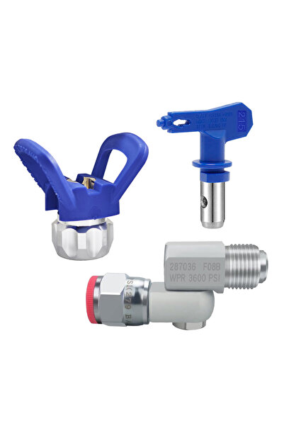 Choice مجموعة بخاخ طلاء أزرق مكونة من 3 قطع: فوهة زرقاء 215 مع حشية + قاعدة ز...