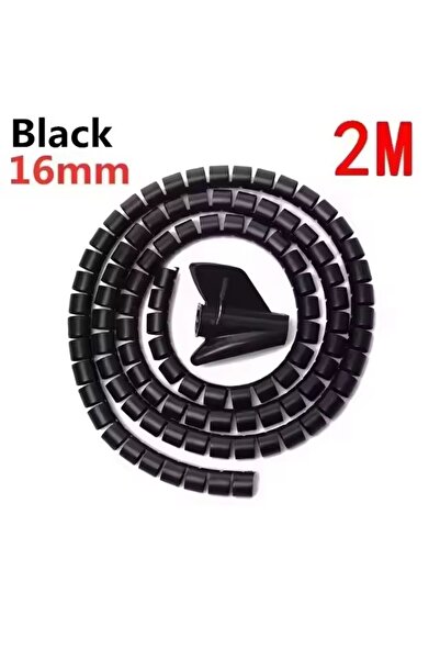 choice2 2M 16mm black 2M Long Cable Management Computer Wire Cord Sleeve Orga...