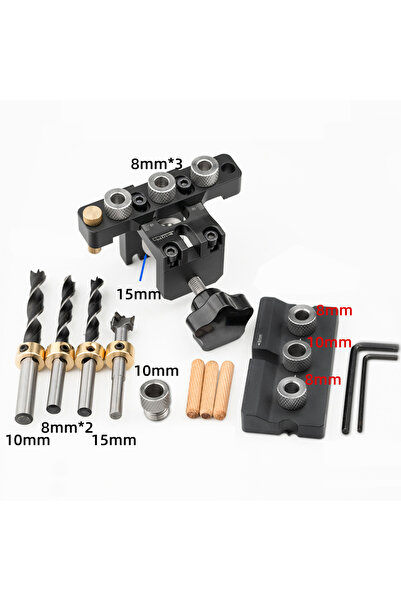 Choice6 مجموعة أدوات تثبيت المسامير الخشبية من النوع B، 3 في 1، دليل حفر، أدا...