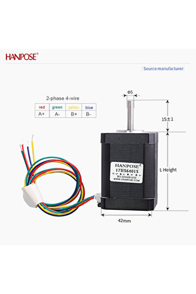Choice محرك خطوي 17HS6401S NEMA17، قطعة واحدة، 1.8 فولت، 4.1 أمبير، ثنائي الط...