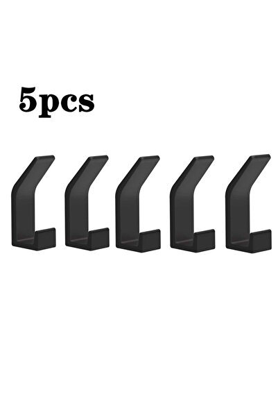 choice2 B-5PC 1/3/5pcs Black Robe Hooks Wall Towel Hanger No Drilling Double ...