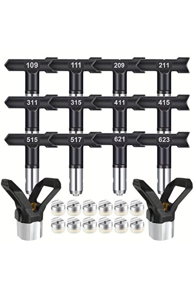 Choice مجموعة فوهات رش وأغطية واقية مكونة من 14 قطعة، فوهات رش طلاء بدون هواء...