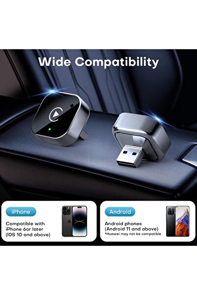 Choice محول كاربلاي لاسلكي أسود 2025، ترقية من كاربلاي بأسلاك إلى لاسلكي، تصم...