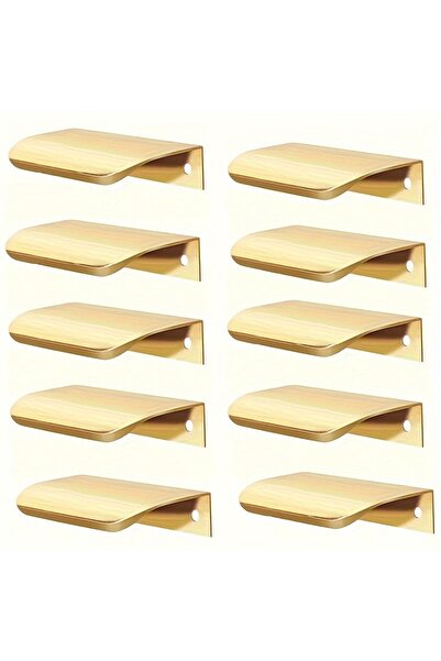 Choice3 مجموعة من 10 مقابض ذهبية مخفية (5/10 قطع) لخزائن المطبخ والأثاث، بتصم...