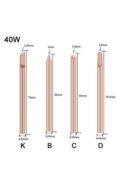Choice1 A2 4pcs External Heat Solder Iron Tip B C D K Pure per Solder Head 30...